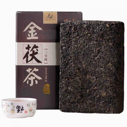 黑茶湖南安化安化黑茶正宗特级茯砖茶金花天尖茯茶湘浓茶叶陈年